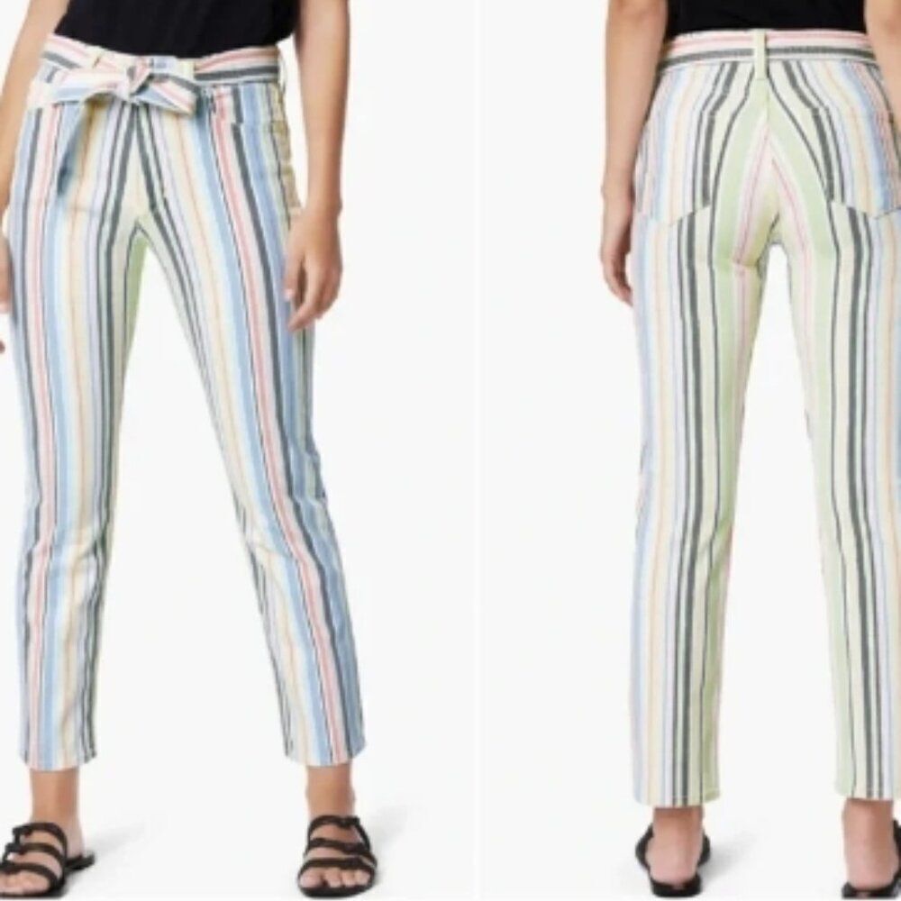 NWOT Joe's Jeans The Luna High Rise Cigarette Denim in Pastel Stripes in Size 27